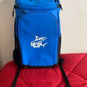 Blue shark tank cooler Backpack
